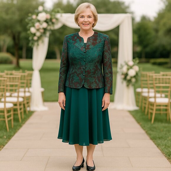 American Vintage :: 80s Glam Nah Nah Women Evening Jacket Skirt Set Size 10P - Picture 1 of 11